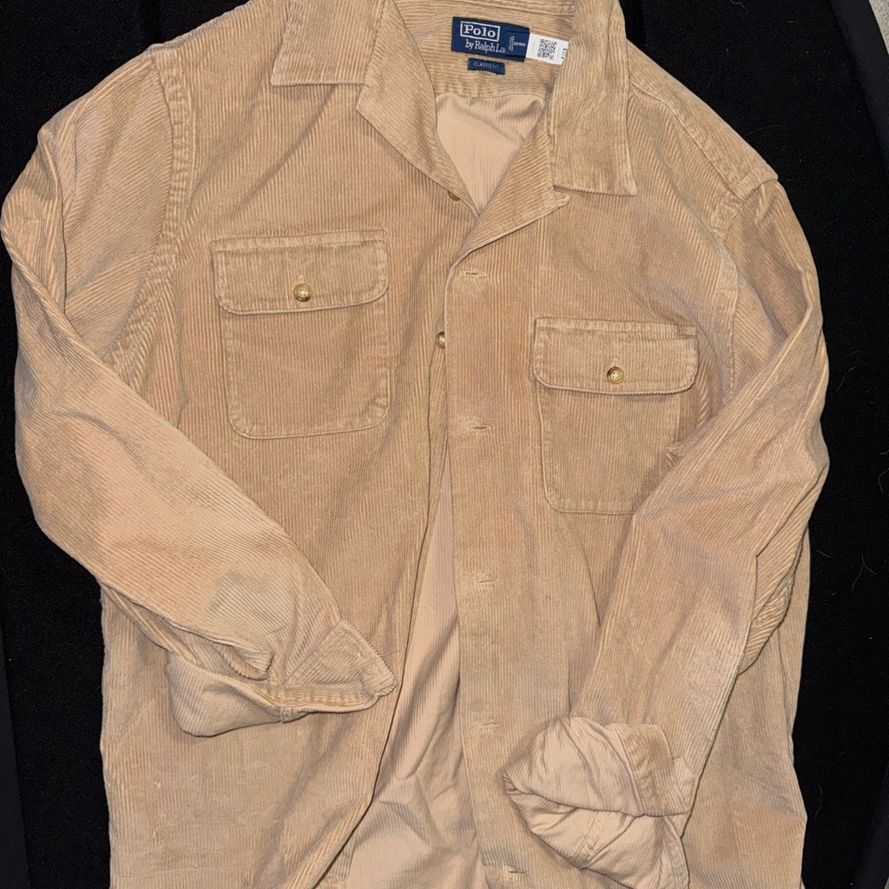 Polo by Ralph Lauren Tan Corduroy Shirt size Large